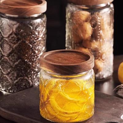 ZISIZ Vintage Begonia Glass Storage Jar Set