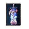 Vintage Poker Card Guitar Metal Tin Sign  Music Bar Garage Casino Wall Decor  Retro Iron Poster Plaque  Home Art Decoration