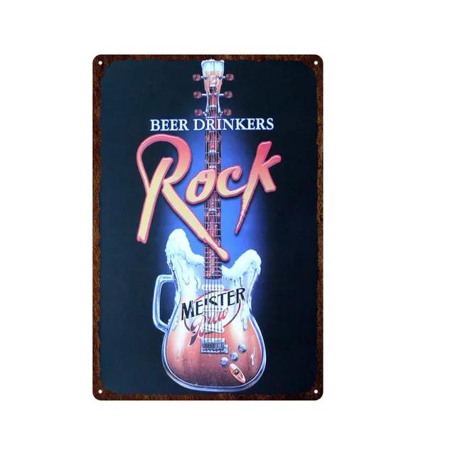 Vintage Poker Card Guitar Metal Tin Sign Music Bar Garage Casino Wall Decor Retro Iron Poster Plaque Home Art Decoration
