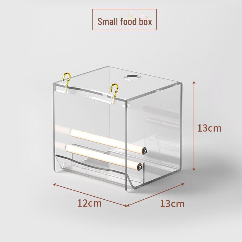 Parrot Acrylic No-Spill Auto Feeder & Splash-Proof Bird Food Bowl