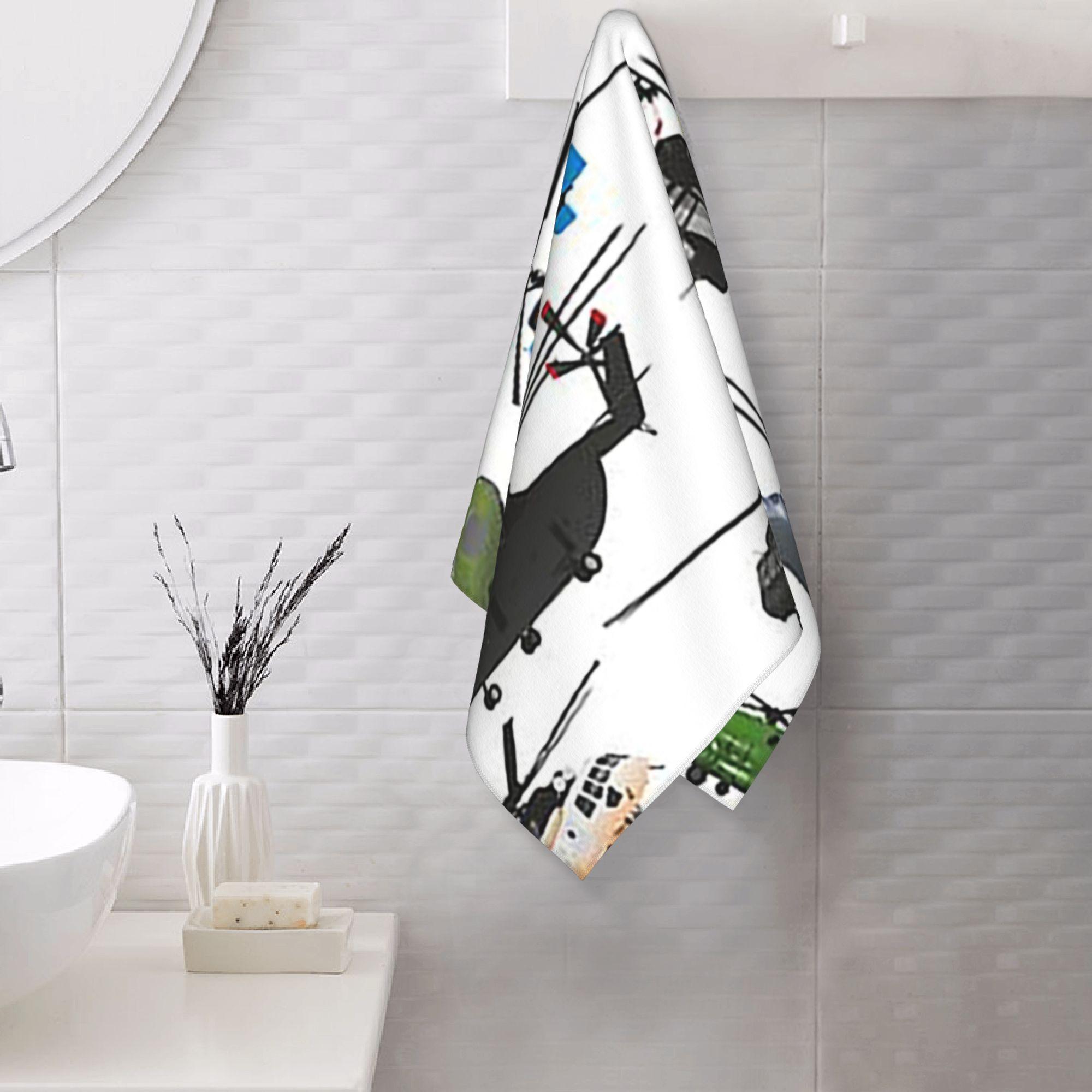 Ka Chen Muxi White Multiple Helicopters Soft Face Towel Quick Dry Pool Bath Cotton Towels Absorbent Quick