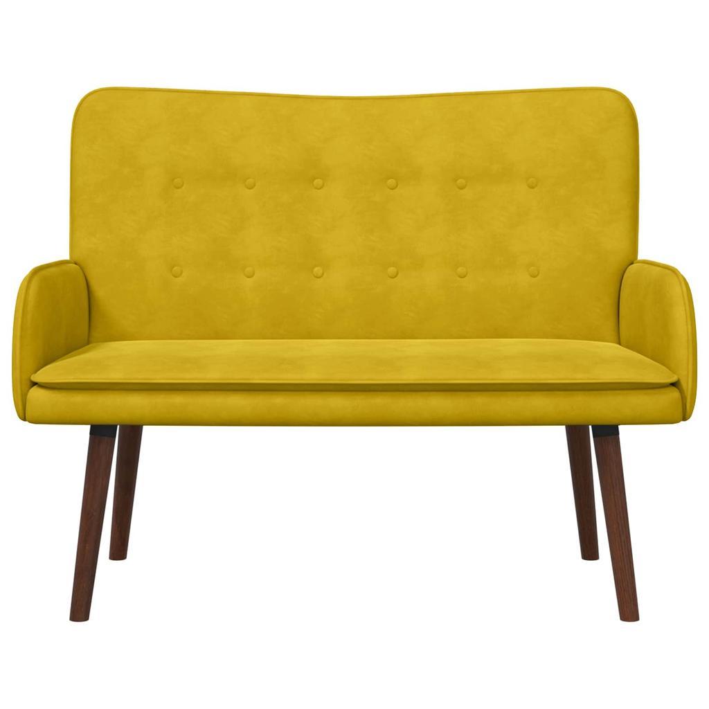 2 Seater Sofa Yellow 115 X 61 X 87 Cm Velvet (V)