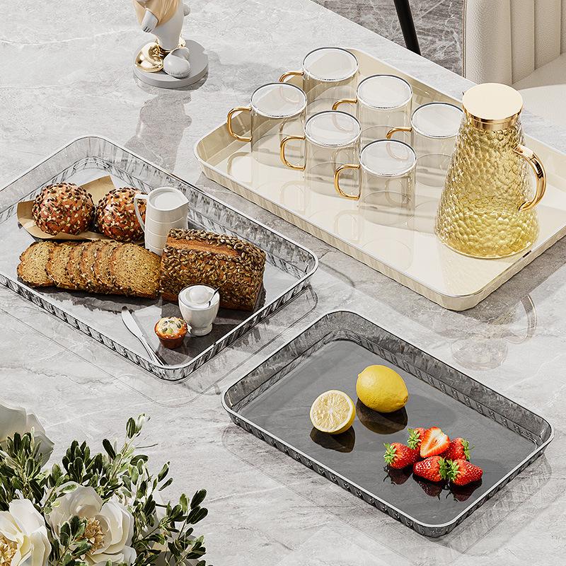 Water Cup Tray Rectangular Tea Tray Tea Tray Household Tea Set Living Room Coffee Table Fruit Tray Tea Tray Fruit Tray Plastic