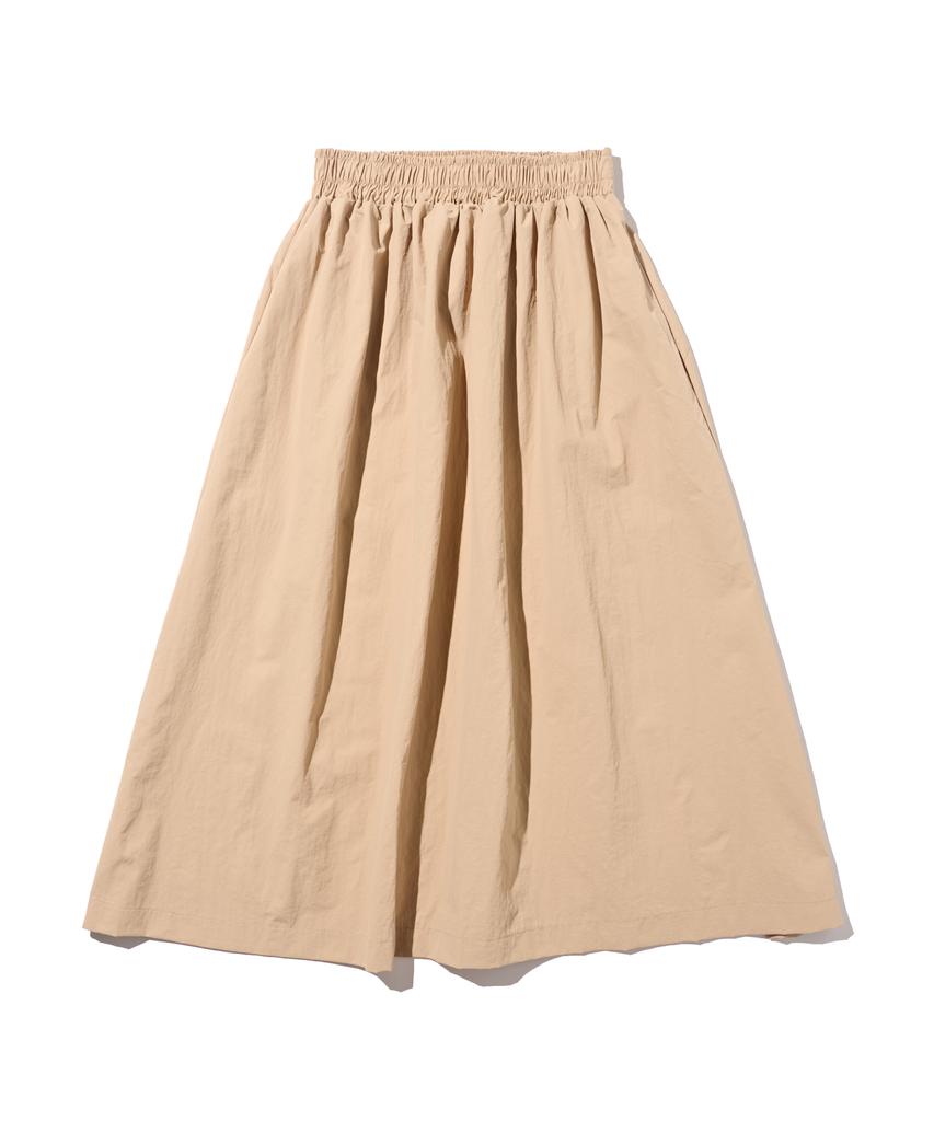 ROIDESROIS Summer Elastic Washer Long Skirt (Beige)