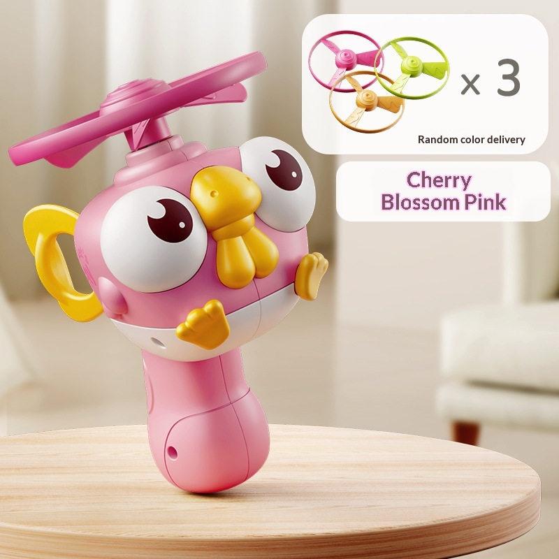 Children'S Outdoor Flying Bamboo Dragonfly Frisbee Gyro Gun Pistol Luminous Ufo Spinning Top Ejection Toy Kids Gyro Launcher