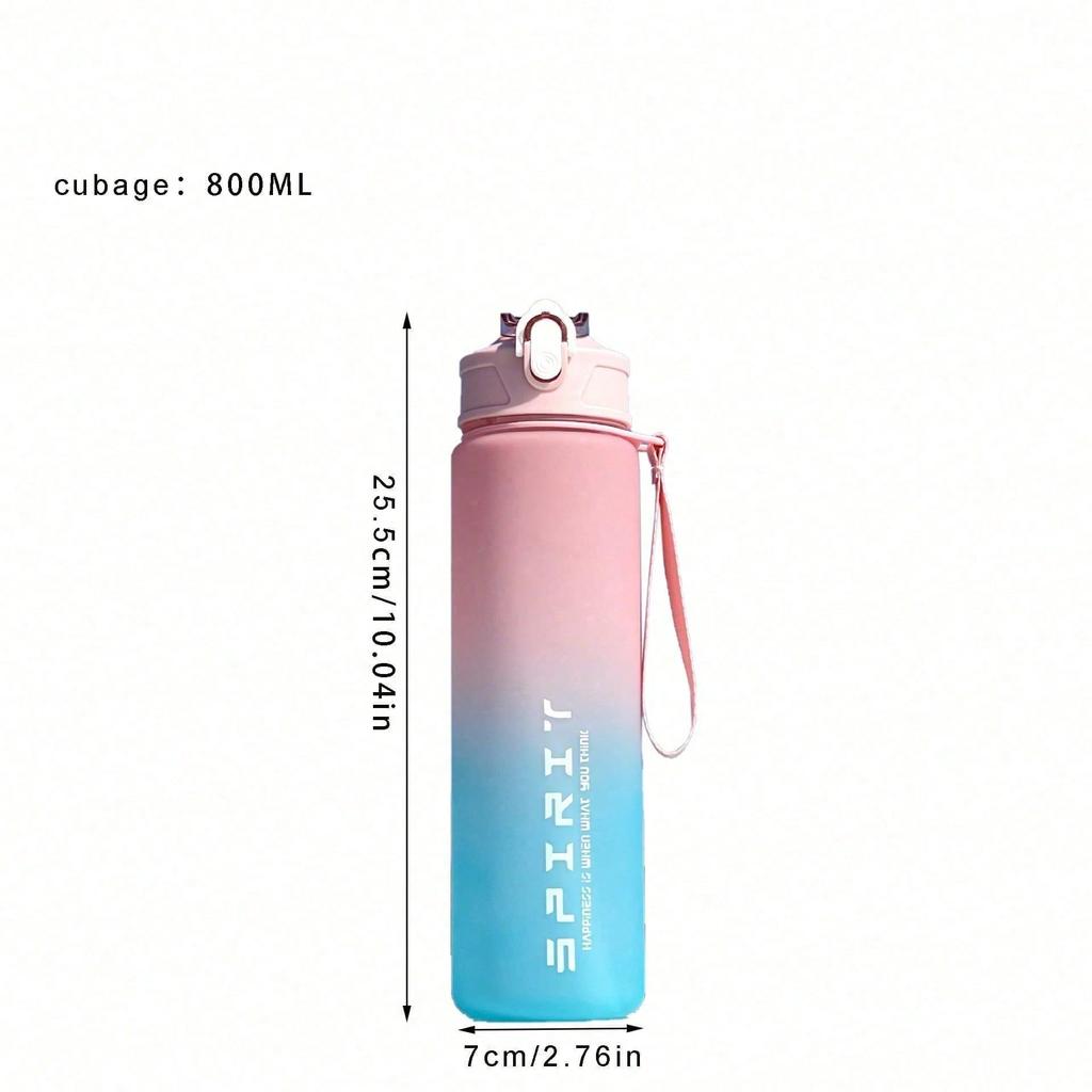 1 Portable Sports And Fitness Water Cup, Gradient Plastic Water Cup