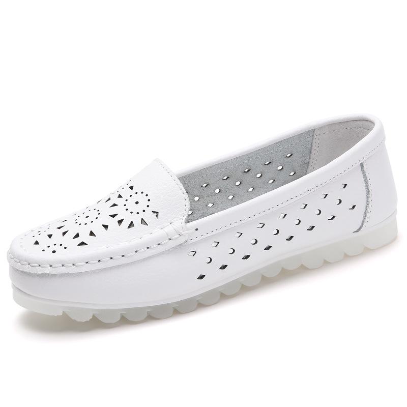 

Женские летние дышащие нескользящие плоские туфли медсестры - Белые 41