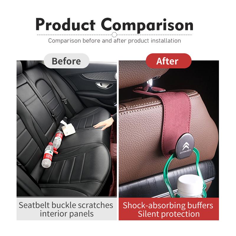 Suede Car Seat Back Hook Hanger Bag Hook Storage For Citroen C4 C3 C5 C1 C2 C6 C4L DS3 DS4 Berlingo Picasso Jumper