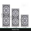 1 3pcs Bohemian Kitchen Rug Machine Washable Non Slip Floor Mat Laundry Room Hallway Runner Home Decoration