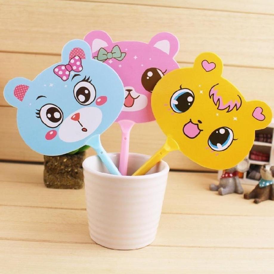 5 Pcs Cute Animal Fans Shape Ball Point Pen Ballpen Kids Students Prize Present School Supplies