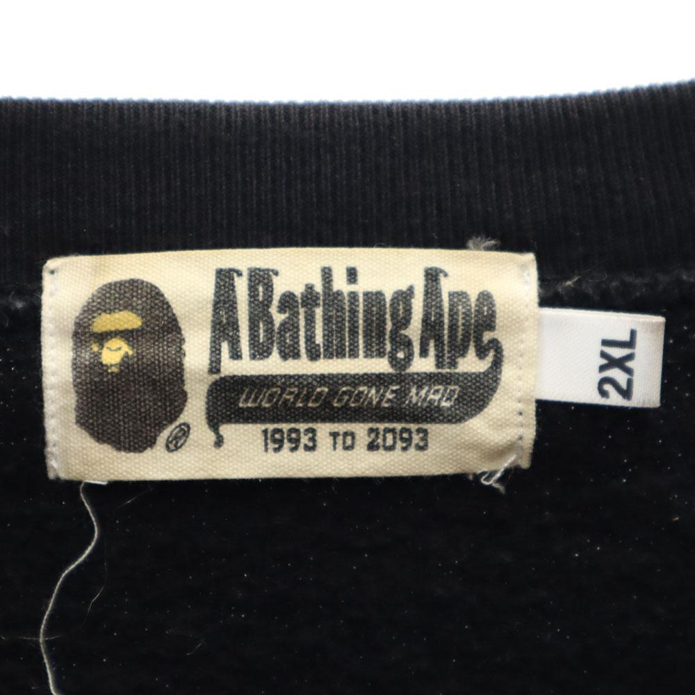 A BATHING APE Back print Long sleeve sweat trainer 2XL black Back brushed Men's Used