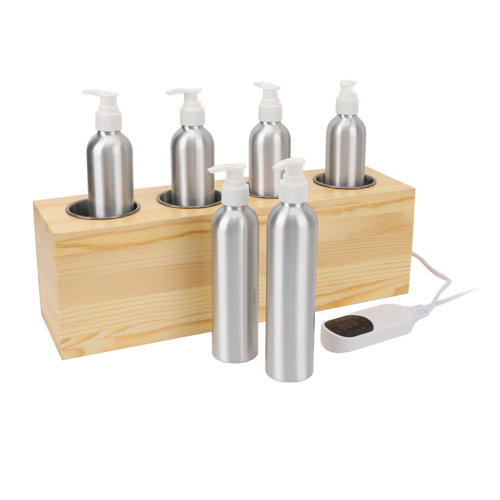 

Диспенсер для подогрева масла с постоянным контролем температуры, 4 флакона, подогреватель лосьона с эфирным маслом EU Plug коричневый