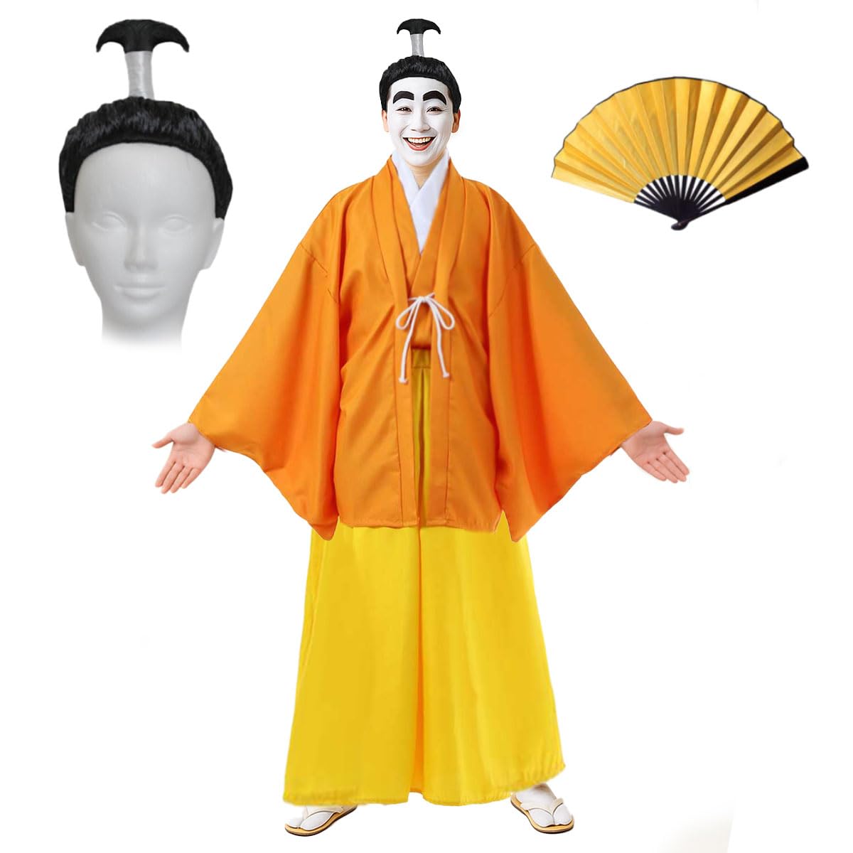 

[monoii] Lord Cosplay Costume, Funny Lord Costume, Japanese Clothing, Hakama, Wig, and Fan Set (d912)