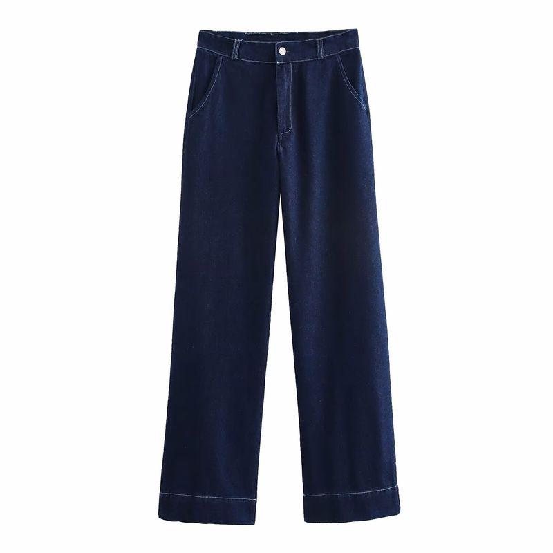 

Kaslead New Women clothes Western Style Fashion Loose Belt Top Casual High Waist Trousers Pants L