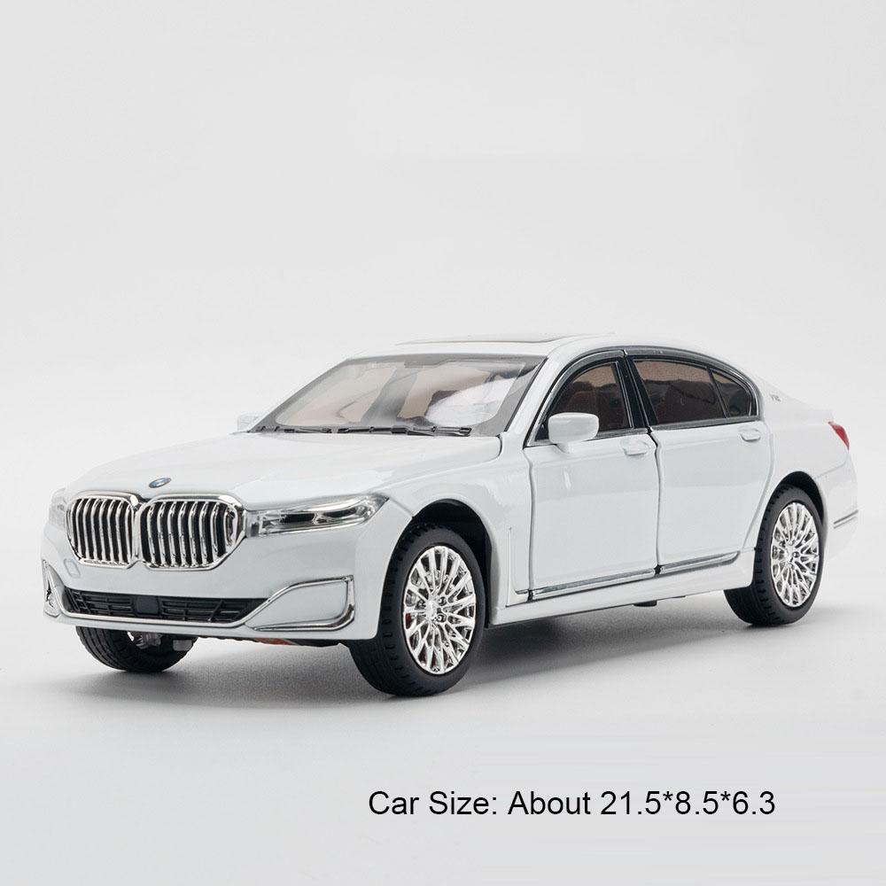 1:24 Scale 530LI 760LI Car Model Toy Alloy Body Rubber Tires Sports Cars Wheel Steering Shock Absorption Models Decorative Gifts