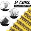D Song Single Cluster False Eyelash Extension Set, Japanese And Korean Diy Segmented Natural Thick Hair Portable
