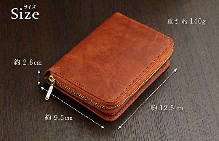 ABIES Vintage Wax Leather Wallet Made in Japan Bi-fold (Navy) -