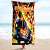 1PC Custom Name Fire Truck Inferno Beach Towel Highly Absorbent And Sand-Resistant Towel for Swimming, Pool, Yoga, And Travel Lightweight