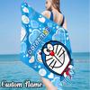 Custom Name Dora-emon Beach Towel - Soft, Ultra-Absorbent Microfiber, Lightweight, Perfect for Beach, Parties, Travel, Camping
