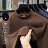 Men's Thermal High Neck Slim Fit Sweatshirt - Solid Color, Casual & Warm for Autumn/Winter 2025