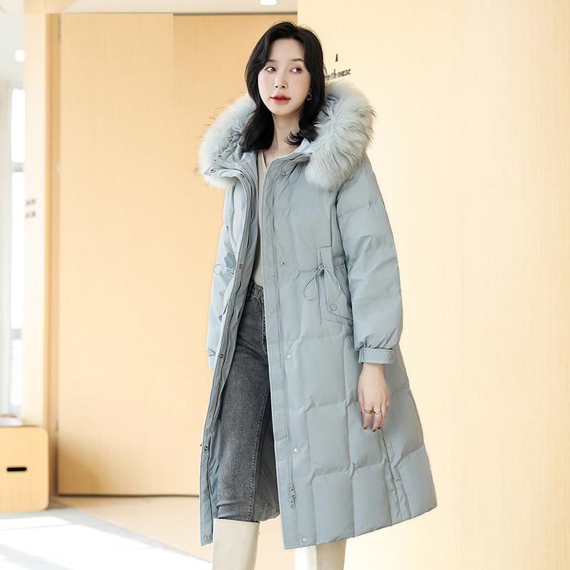 

Down Jacket Women s Winter Clothing Medium and Long Thick 2025 New Korean Version 90 Duck Down Hooded Fashion Coat Coat L (recommended 130-75kg) светло-синий