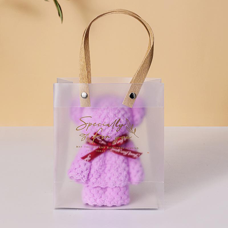 Coral Fleece Bear Towel Gift Box for Weddings and Promotions