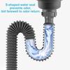 Flexible Drain Hose, Extendable Flexible Sink Drain Hose P-Trap with Adapter Suitable for Kitchens Bathrooms Outdoors and RVs