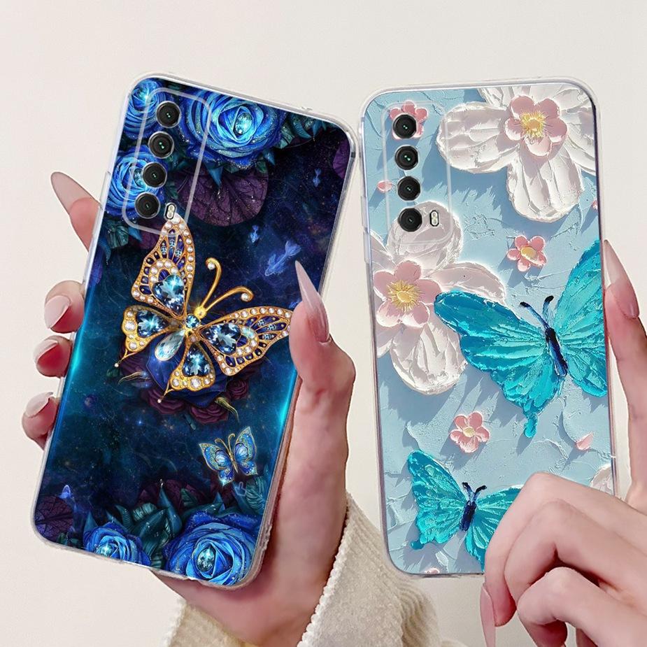 For Huawei Y7a Case PSmart 2021 Cute Cat Fashion Painted Cover Soft Slim Phone Case For Huawei P Smart 2021 Y 7a HuaweiY7a Shell