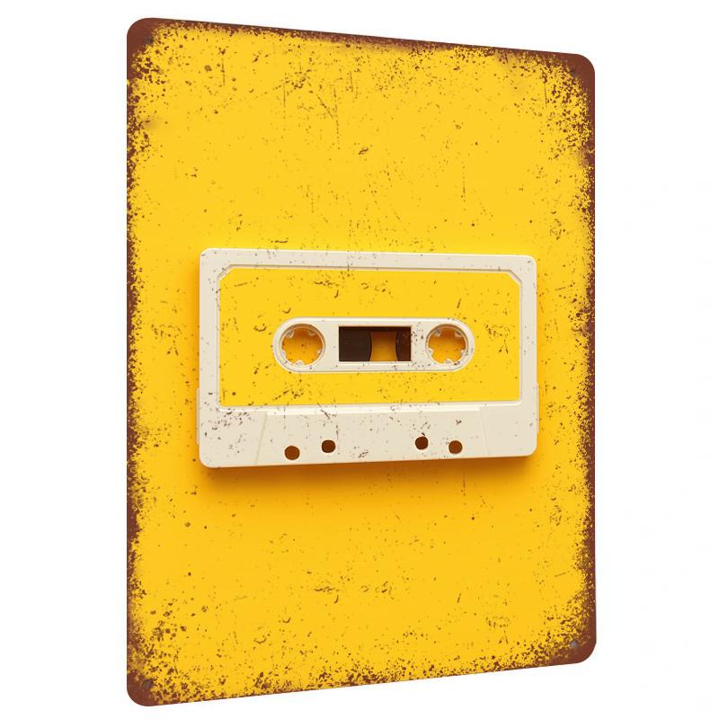 

Custom Retro Cassette Tape Metal Wall Art Decorative Iron Painting for Home Room Decoration 20x30cm（7.8x11.8inch）