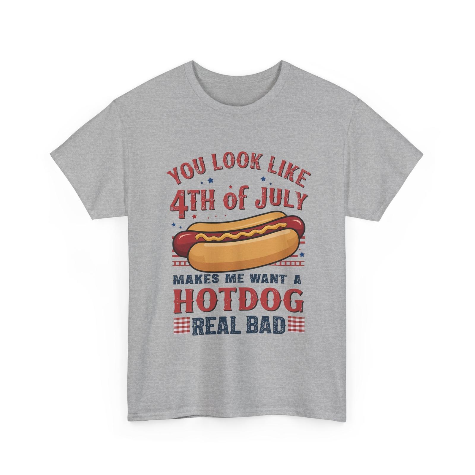 

26 American Flag 4th of July Hotdog Tee Independence Day Shirt BBQ Graphic Tshirt Unisex T-Shirt XXL