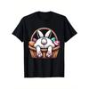 Easter Bunny Basket Pattern TShirt Cute Rabbit Egg Design Suitable for Both Women A Casual Tee Perfect Outdoor Funny Y2k Top