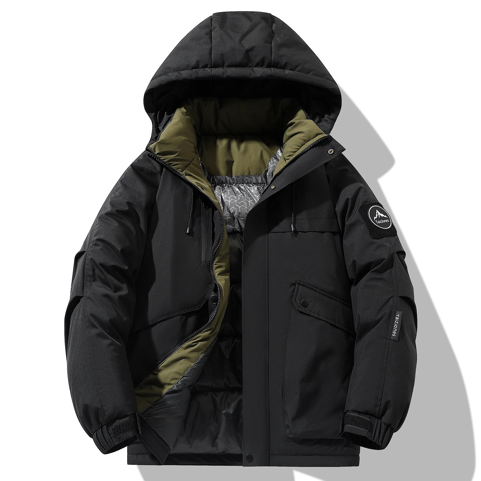 

Весенне-осенняя новая куртка с капюшоном для пары, уличная альпинистская куртка, водонепроницаемое и ветрозащитное пальто с хлопковой подкладкой S чёрный