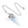 1pc Healing Crystal Pendulum Pendants Lucky Natural Stone Pendulum Pendant With Silvery Ball Chain Hypnosis For Jewelry Gifts