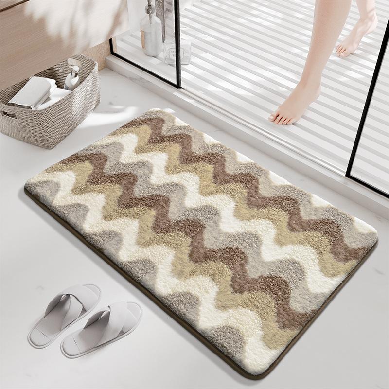 Fleece-lined Entrance Door Mat, Absorbent Floor Mat, Living Room Carpet, Bathroom Non-slip Foot Mat