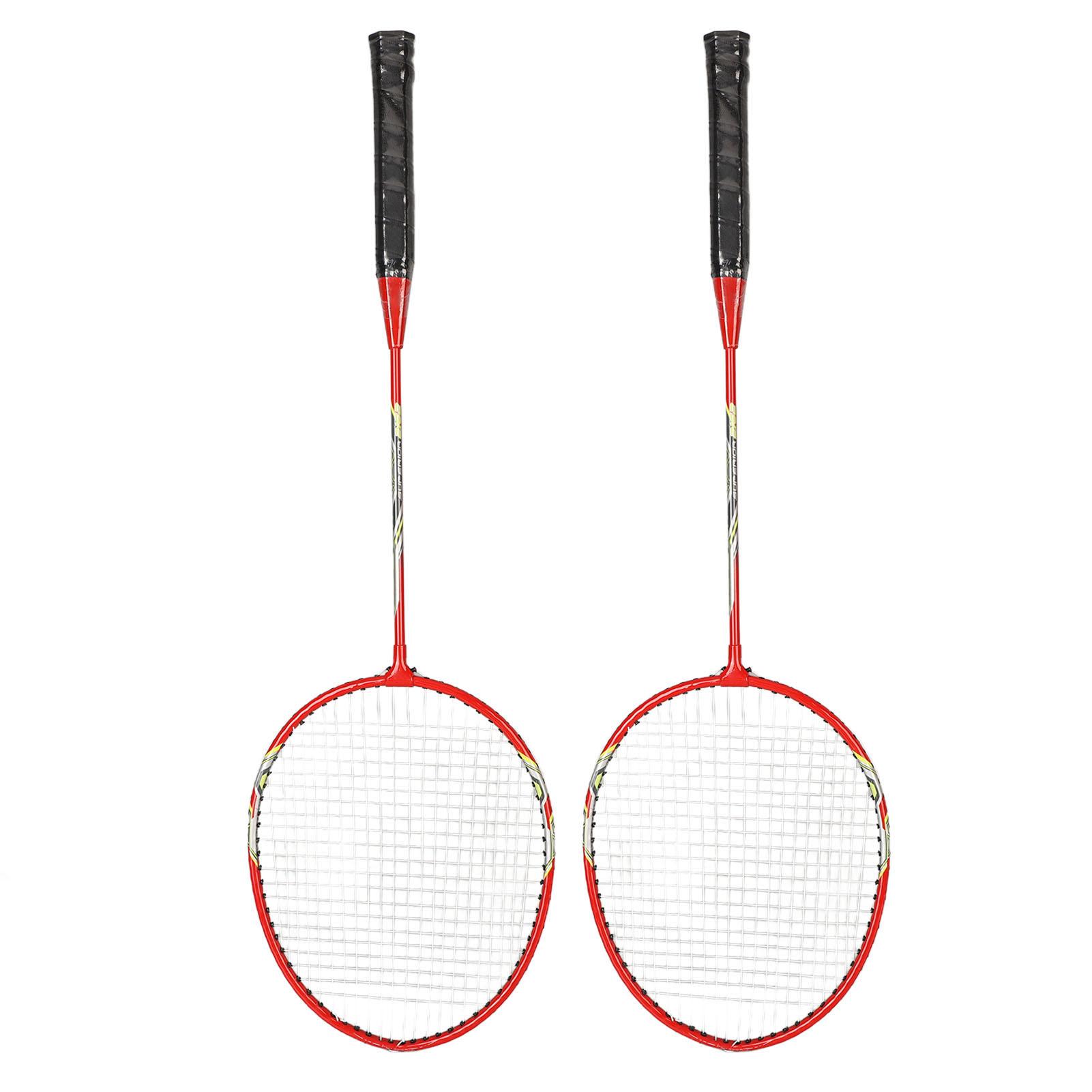 

LEIJIAER Badminton Racket Set of 2 Player Iron Alloy Professional Training Replacement Equipment