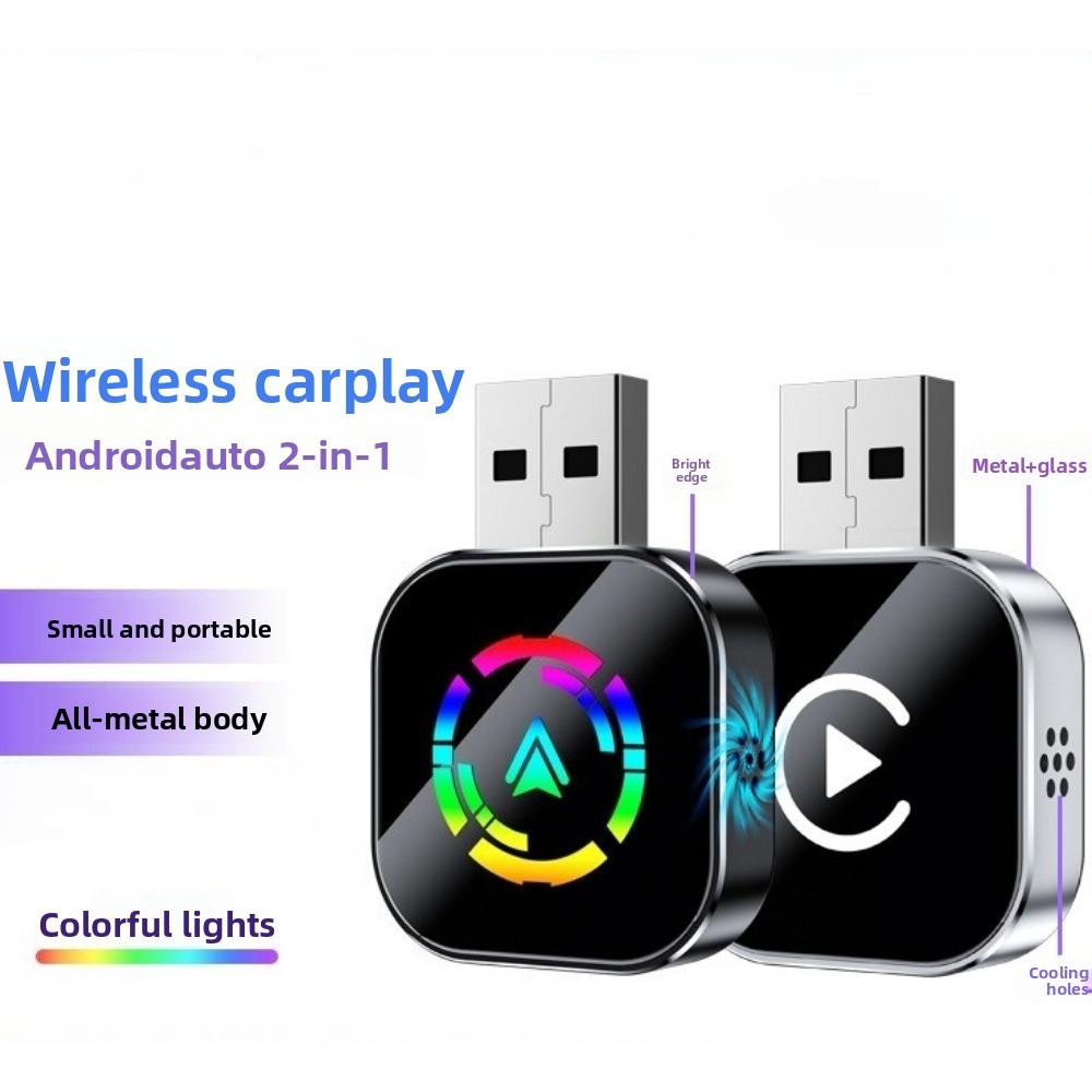 Wireless CarPlay Box 2 in1 Smart Adapter for Android Auto CarPlay Convert Wired to Wireless