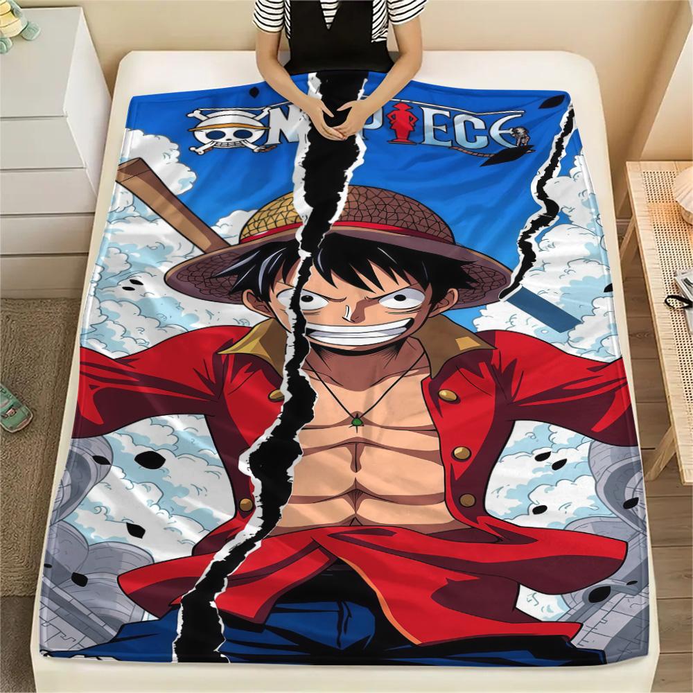 1pz Una Pezzo Monkey D Luffy Coperta in Flanella Fantasia Adatta a Tutte le Stagioni per Arredamento Casa Calore e Comfort Regali Regalo Festivo