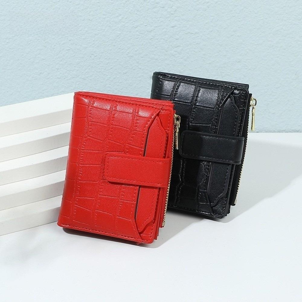 Multiple Card Women Short Wallet Two-fold PU Card Bag Fashion Folding Wallet  Student