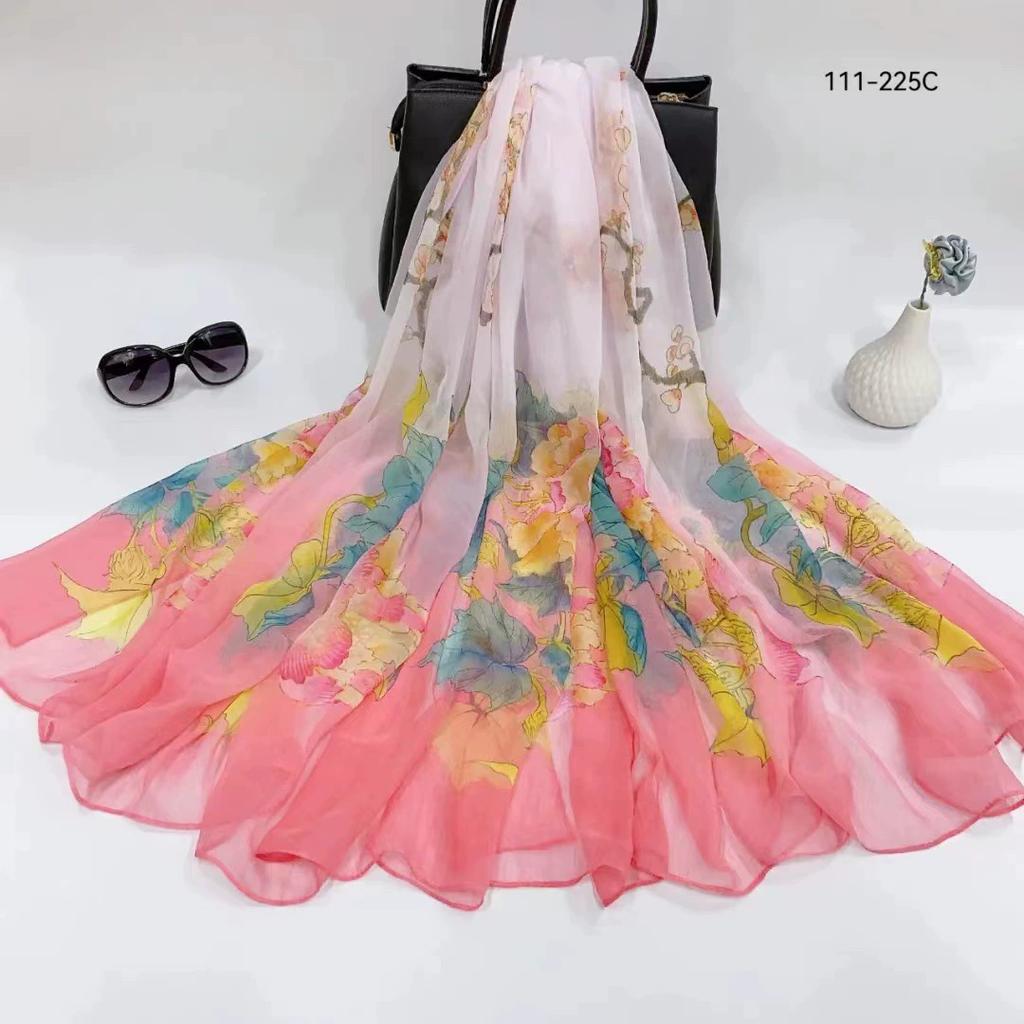 Silk Scarf Women Hijab Pashmina Long Beach Stoles Shawl Wrap Headbands Spring Warm Scarves Bandana Ladies Neckscarf Foulard