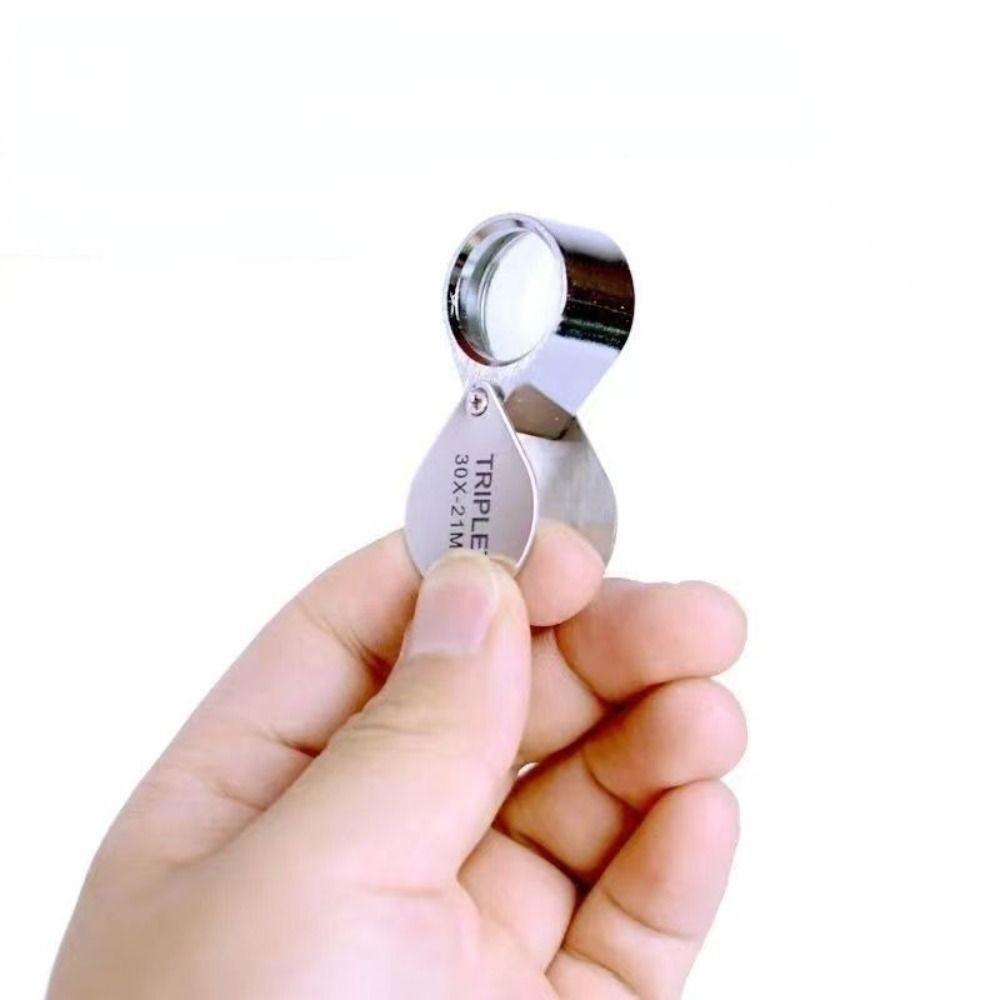 Mini Jewelry Magnifying Glass Folding Reading Magnifier Portable 10-30X Pocket Loupe  Jewelers