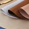 Round Hollow PVC Placemat Wind Coaster Insulated Dining Table Mat Non-Slip Bowl Mat Wheat Western-Style Placemat