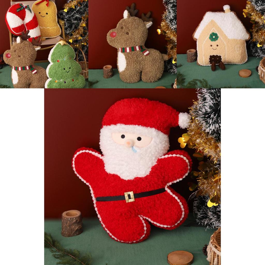 Christmas Series Plush Elf Reindeer Pillow With Pp Cotton For Holiday Home Decor