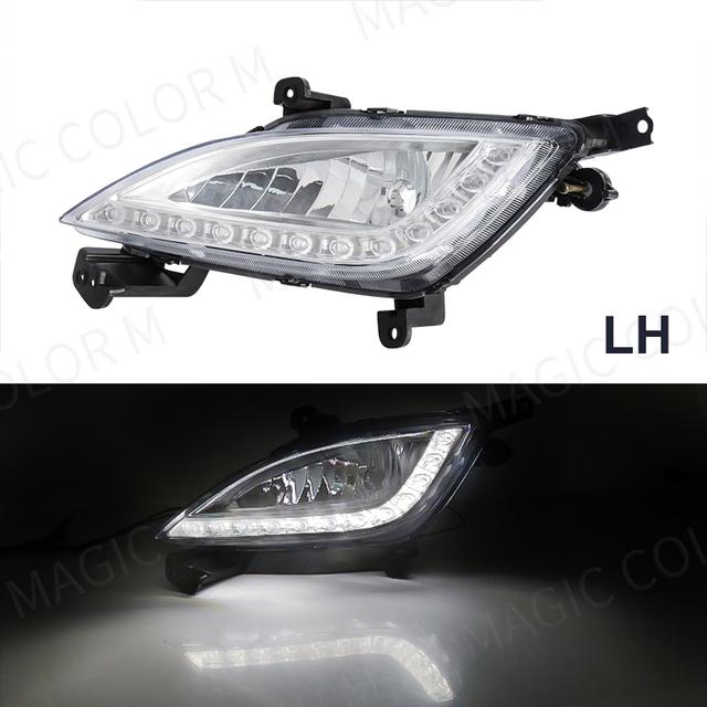 For Hyundai Elantra GT I30 2012 2013 2014 2015 2016 DRL Fog Covers Daytime Running Lights Car Front Bumper Fog Lamp Assembly 12V