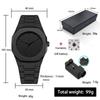 Black Plastic Men's Watch with Arabic Numerals and Butterfly Buckle