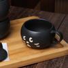 Überraschungskatze schwarz bedeckte Tasse aus Keramik für Zuhause, Paar, Kaffee, Milch, japanisches kreatives Geburtstagsgeschenk