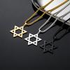  Star of David Necklace Stainless Steel Box Chain Classic Hexagram Six-pointed Star Pendant Chain for Men Jewish Jewelry