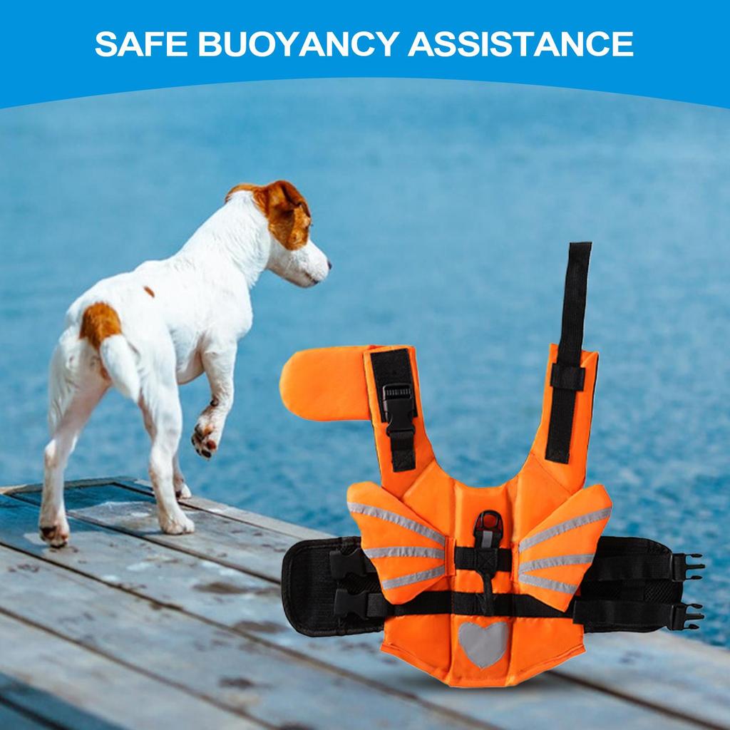Dog Swimming Vest Water Safety Swimsuit Floating Reflective Adjustable Jacket For Rescue Puppy Boating Swimming Pool Beach