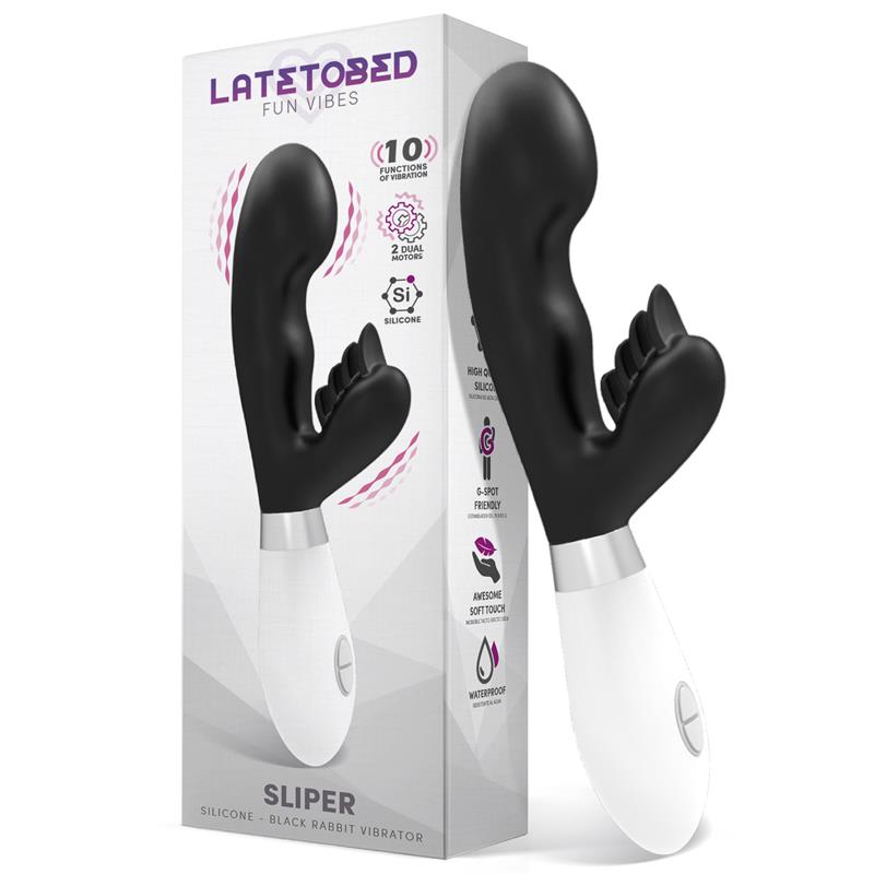 Sliper Vibrator Rabbit Silicone Black