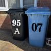 Wheelie Bin Stickers Self-Adhesive Trash Can Labels Pvc Number 0-9 Letters A-G Stickers Garage Car Bins Stickers Weatherproof