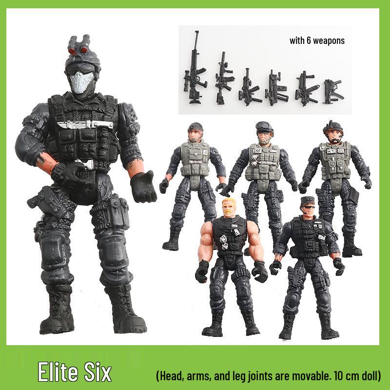 Elite Counter-Terrorism Special Forces Articulated Action Figure 10cm Soldier with Weapon & Zombie